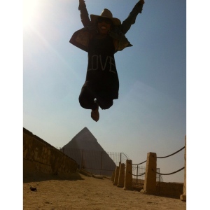 Obligatory jumping in the desert in front of a pyramid photo